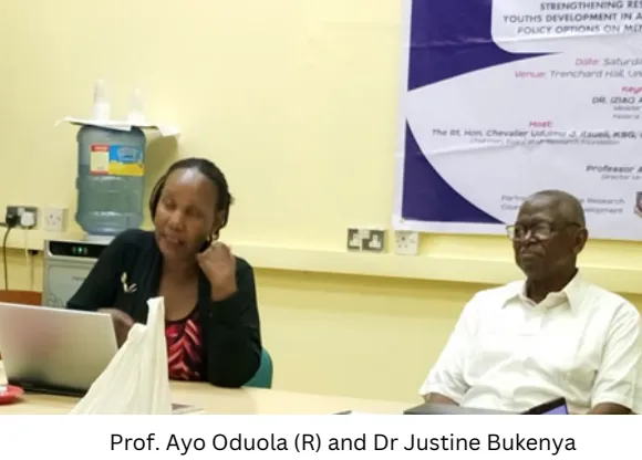 Prof. Ayo Oduola (R) and Dr Justine Bukenya